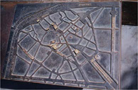 Maqueta en altorrelieve:Maqueta en altorrelieve de un plano de una zona urbana.&nbsp; 